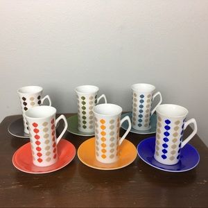 Vintage Espresso Cups and Saucers Retro Style